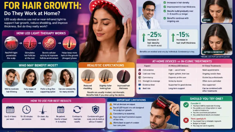 led scalp devices for hair growth