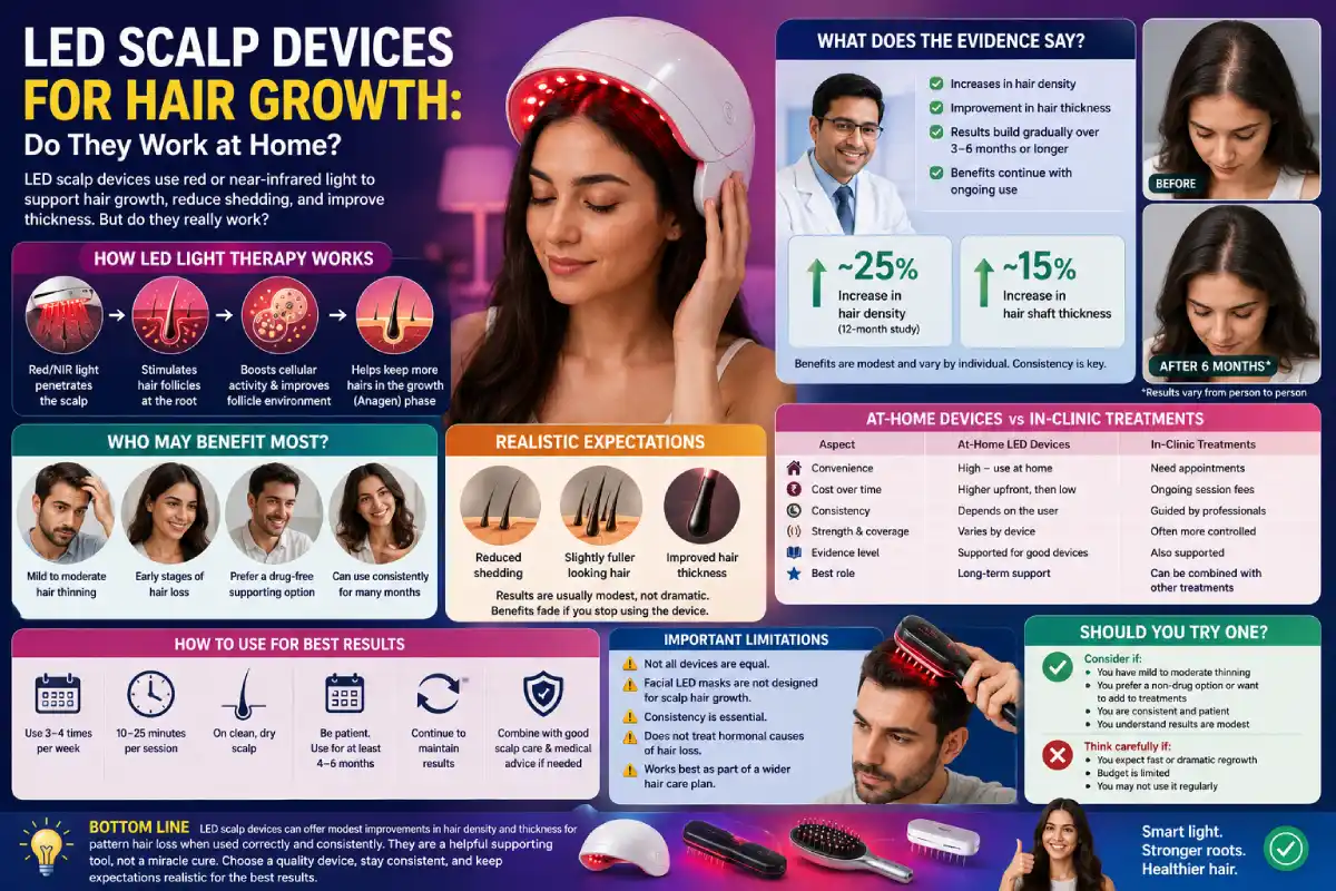 led scalp devices for hair growth