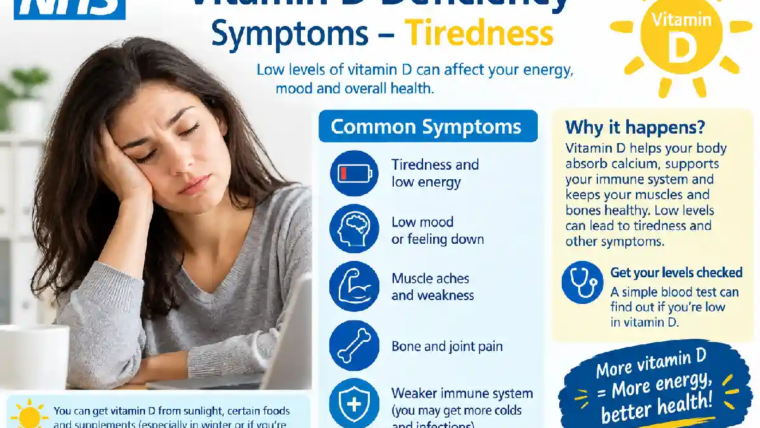 nhs vitamin d deficiency symptoms tiredness