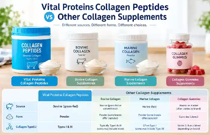 vital proteins collagen peptides vs. other collagen supplements
